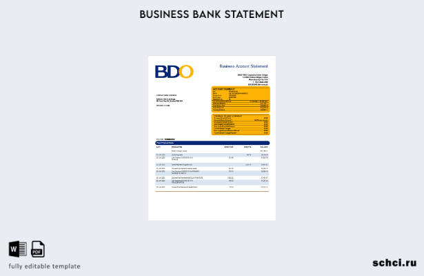 цифровая загрузка заявления об организации банка BDO Шаблон в формате Word и PDF